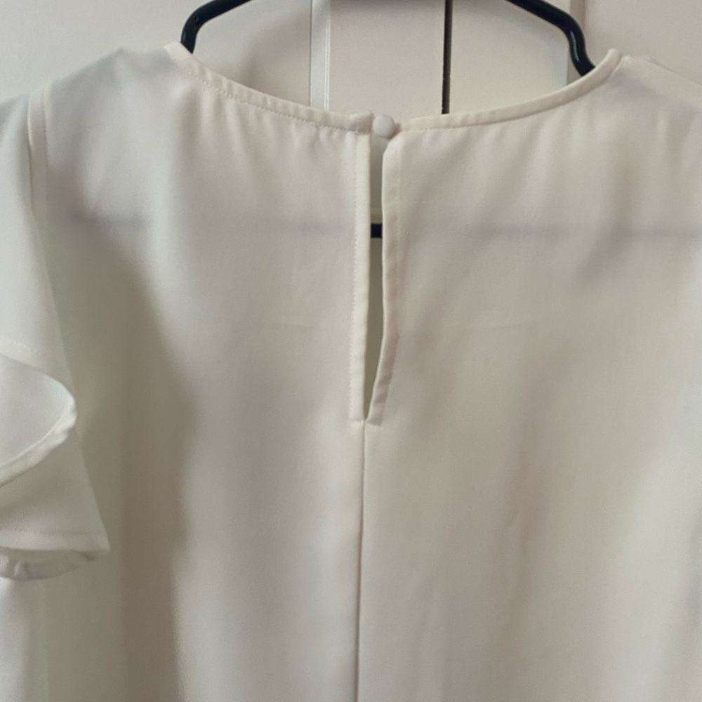 TCEC White Ruffle Sleeve Top - Picture 6 of 6